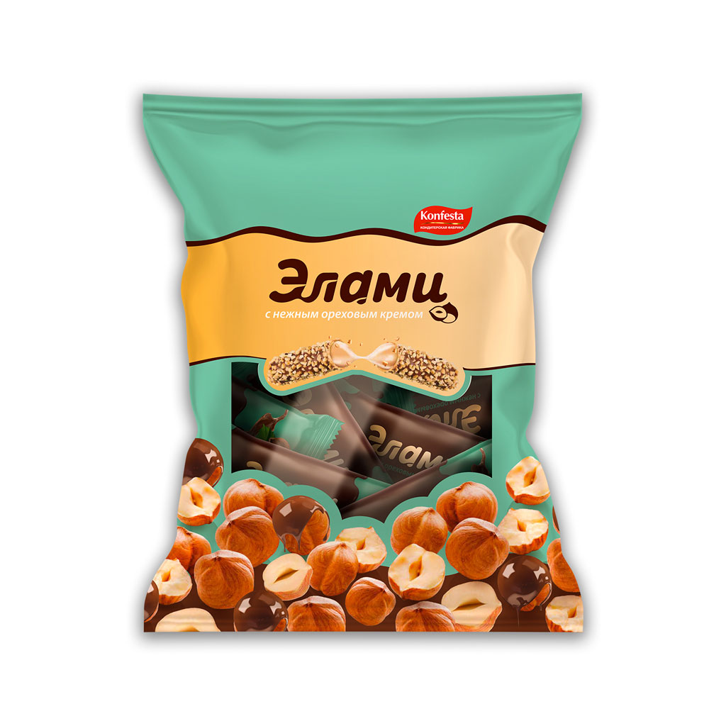 ЭЛАМИ нежные хрустящие конфеты из фундука, пакет 500 гр