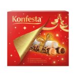 Конфеты Ассорти «Konfesta» соленая карамель, сливочно-кокосовый крем, шоколадно-ореховый крем, подарочная коробка