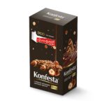Конфеты «Konfesta DUO» с нежным шоколадно-ореховым кремом в хрустящей вафле, глазированной шоколадом и обсыпанной дробленым фундуком