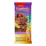 Шоколад молочный с ягодами, рисовыми шариками и взрывной карамелью