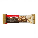 Конфеты «Konfesta» с нежным шоколадно-ореховым кремом в хрустящей вафле, глазированной шоколадом и обсыпанной дробленым фундуком
